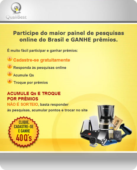 Participe do maior painel de pesquisas online do Brasil e GANHE prêmios.